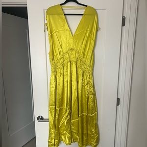 Plus Size Anthropologie Yellow Silk Dress